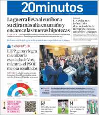 Portada de 20 Minutos - Sevilla (Espa&ntilde;a)