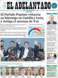 Portada de El Adelantado de Segovia (Espa&ntilde;a)