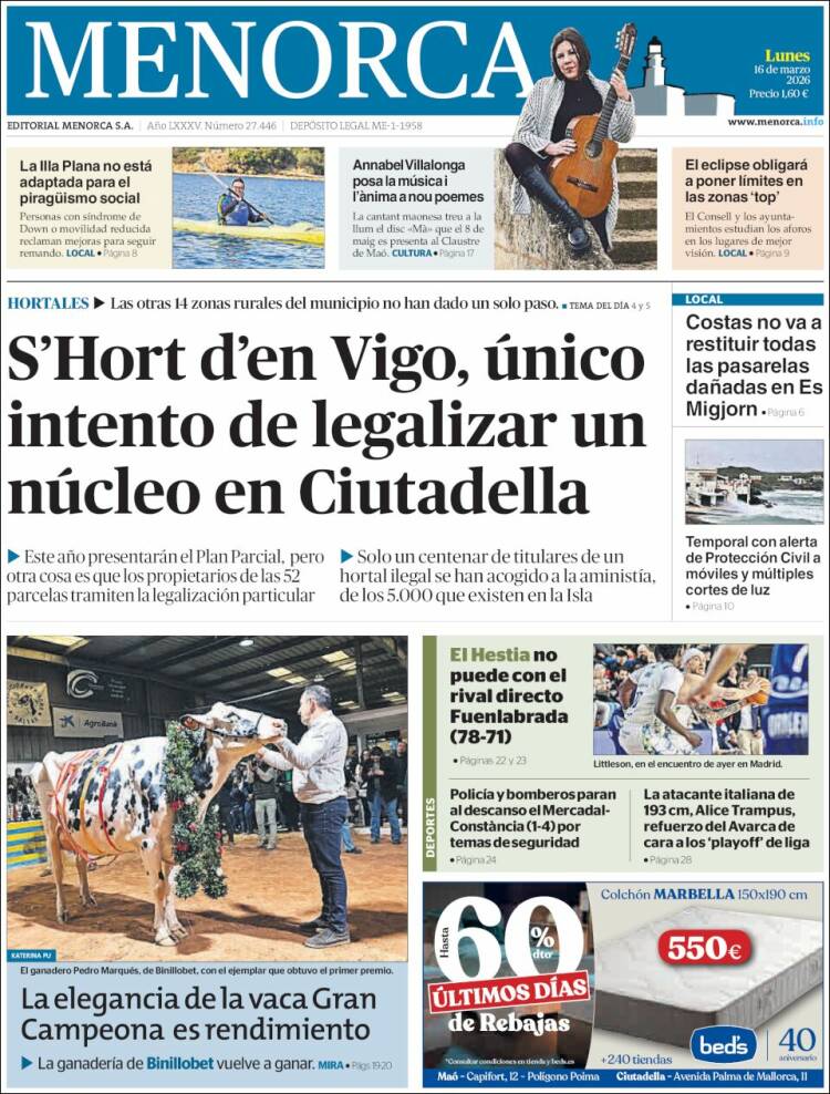 Portada de Menorca - Diario Insular (Espa&ntilde;a)