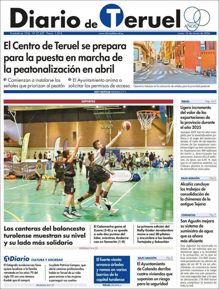 Portada de Diario de Teruel (Espa&ntilde;a)