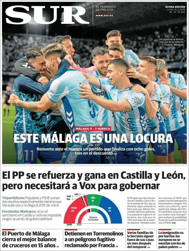 Portada de Diario el Sur (Espa&ntilde;a)