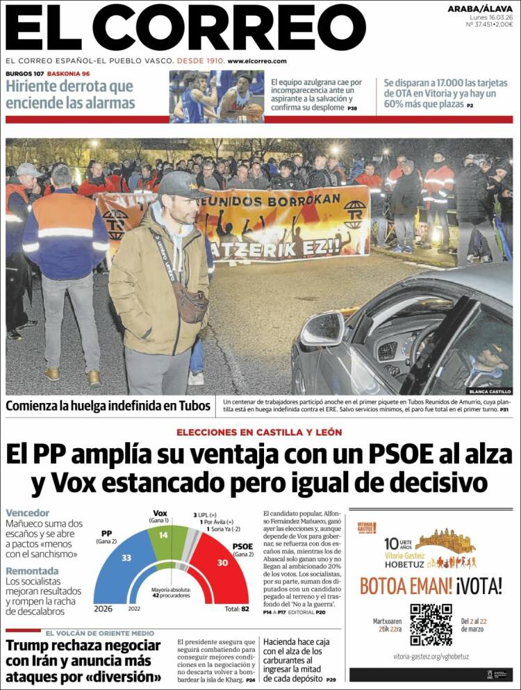 Portada de El Correo - Álava (Espa&ntilde;a)