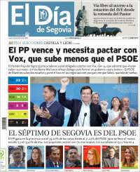 Portada de El Día de Segovia (Espa&ntilde;a)