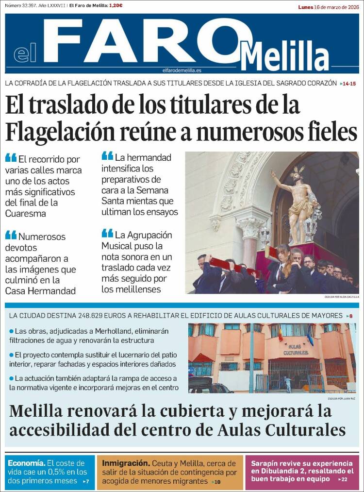 Portada de El Faro de Melilla (Espa&ntilde;a)