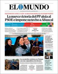 Portada de El Mundo (Espagne)