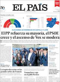 Portada de El País (Espagne)