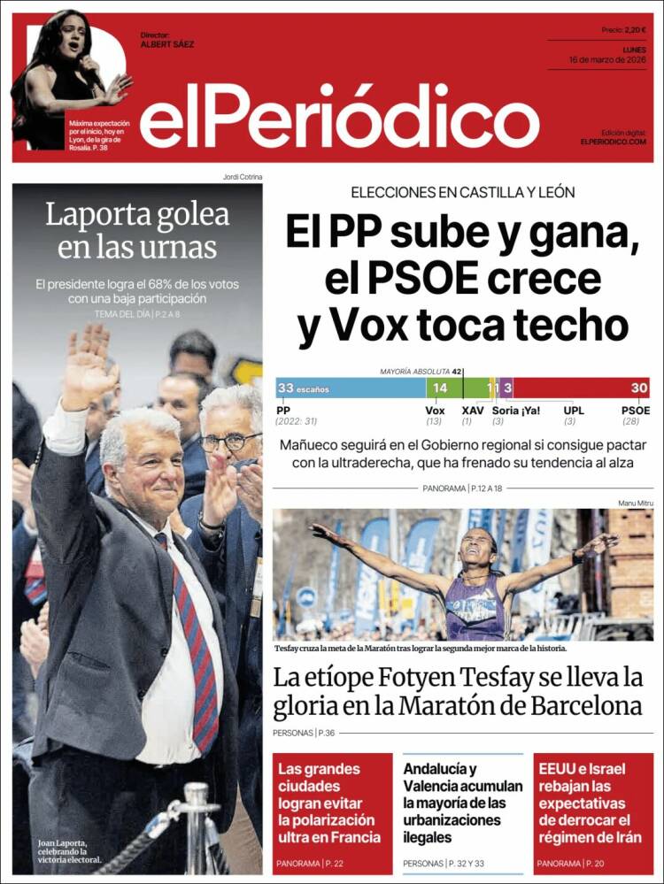 Portada de El Periódico (Espa&ntilde;a)