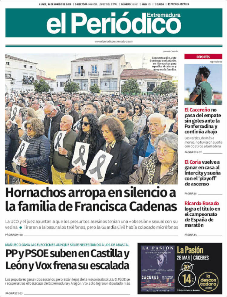 Portada de El Periódico de Extremadura (Espa&ntilde;a)