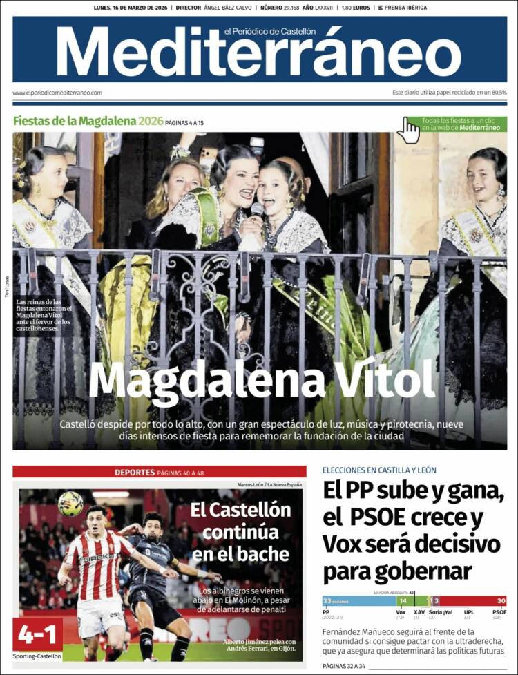 Portada de El Periódico Mediterraneo (Espa&ntilde;a)