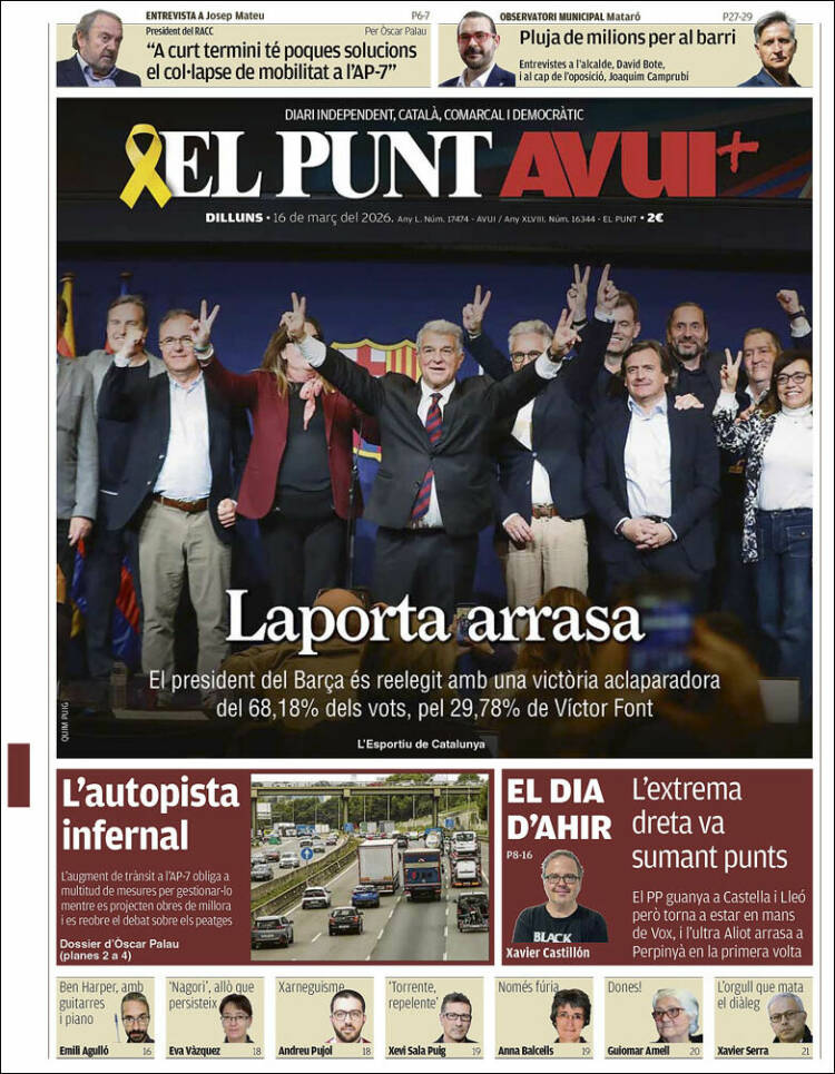 Portada de El Punt Avui (Espa&ntilde;a)