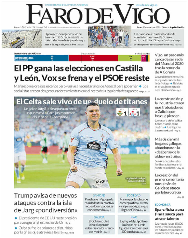 Portada de Faro de Vigo (Espa&ntilde;a)