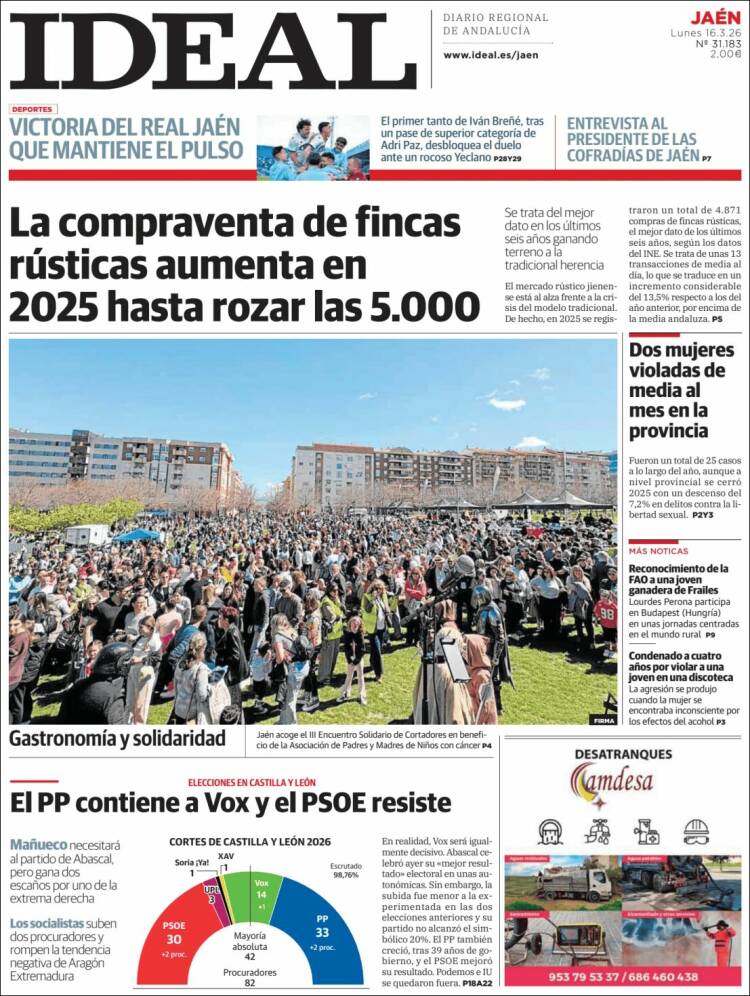 Portada de El Ideal de Jaén (Espa&ntilde;a)
