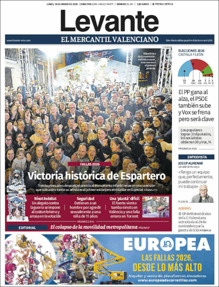 Portada de Levante (Espa&ntilde;a)