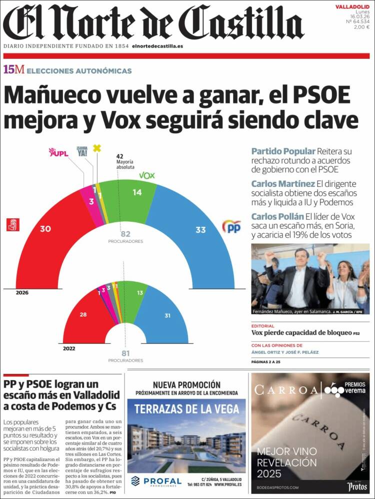 Portada de Norte de Castilla - Valladolid (Espa&ntilde;a)