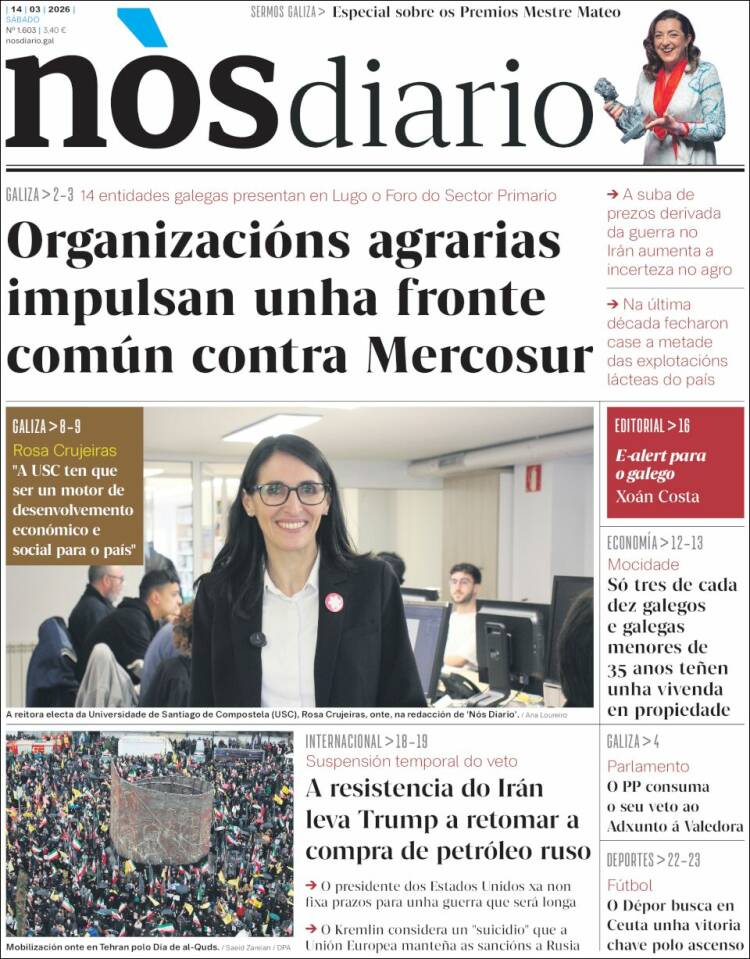 Portada de Nòs Diario (Espa&ntilde;a)