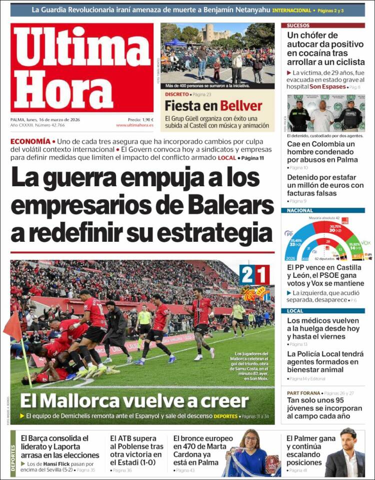 Portada de Última Hora (Espa&ntilde;a)