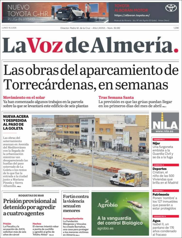 Portada de La Voz de Almería (Espa&ntilde;a)