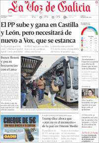 Portada de La Voz de Galicia (Espa&ntilde;a)
