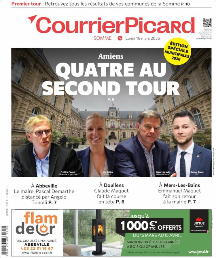 Portada de Courrier Picard (Francia)
