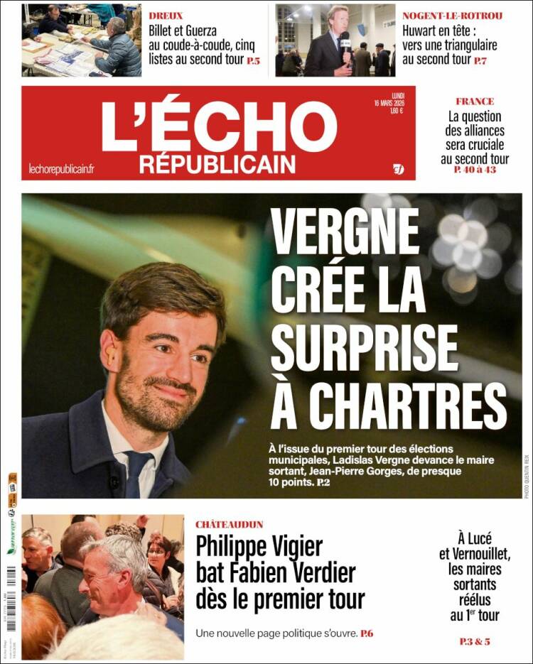 Portada de L'Echo Républicain (Francia)