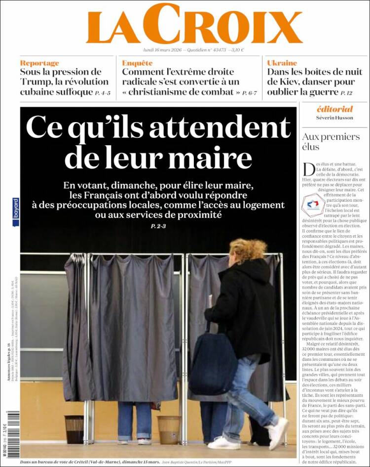 Portada de La Croix (Francia)