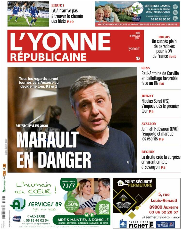 Portada de L'Yonne-Républicaine (Francia)