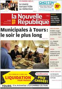 Portada de La Nouvelle Republique (Francia)