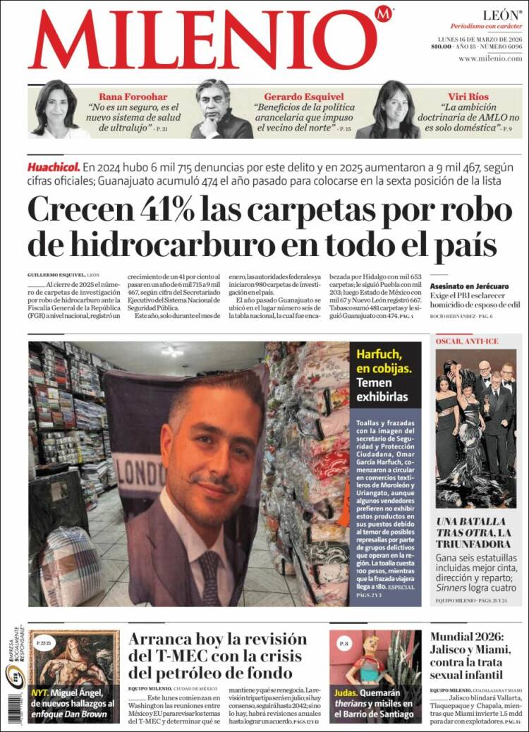 Portada de Milenio de León (M&eacute;xico)