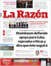 Portada de La Razón (M&eacute;xico)