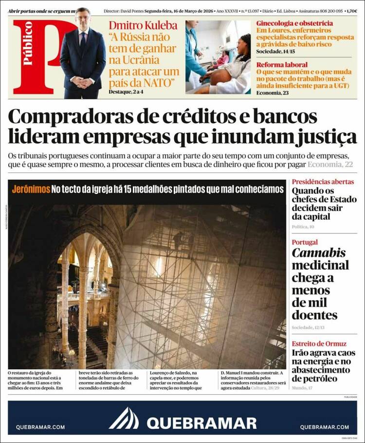 Portada de Público (Portugal)