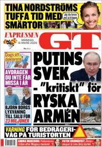 Portada de Göteborgstidningen (Suecia)