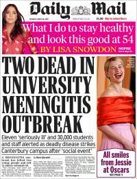 Portada de Daily Mail (Reino Unido)