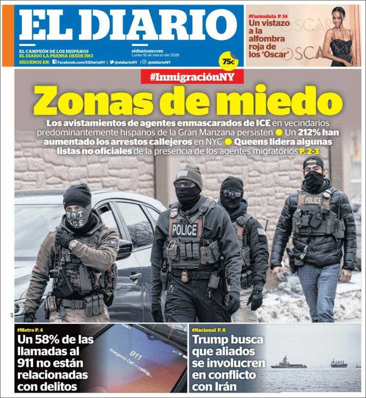 Portada de El Diario NY (USA)