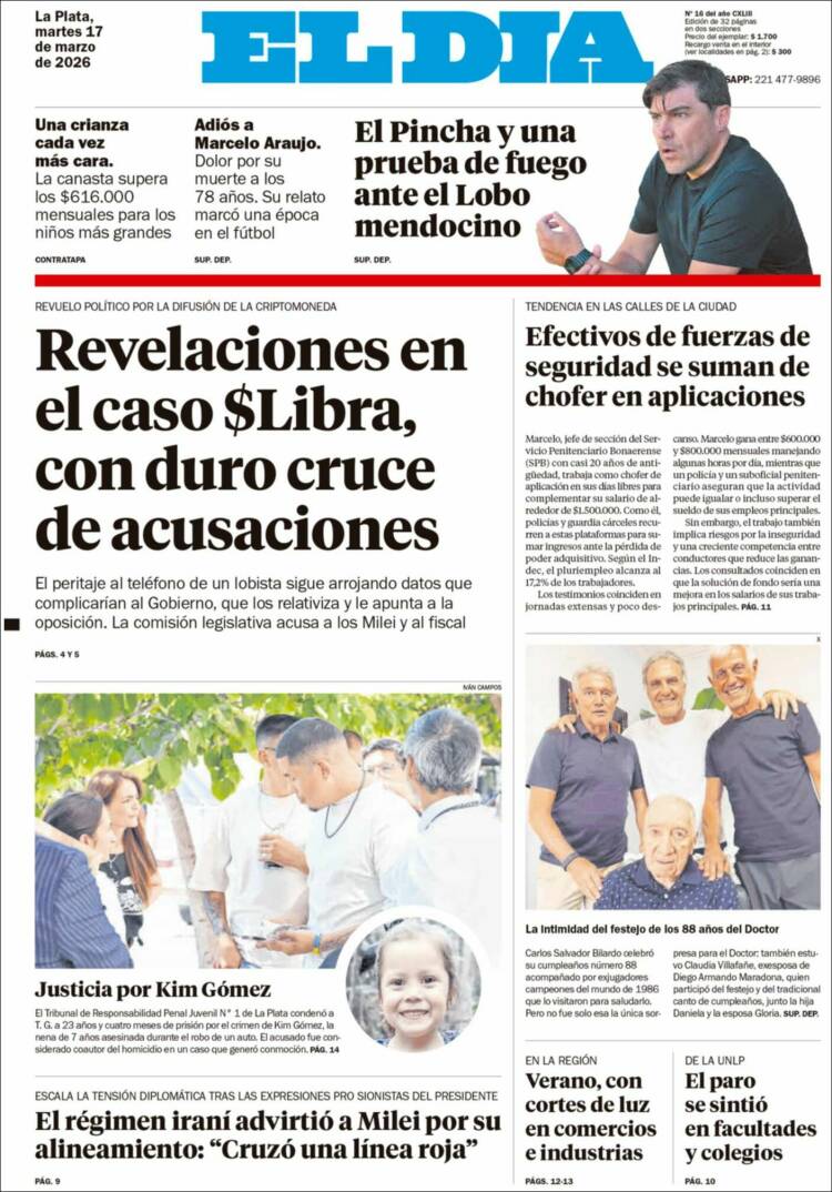 Portada de El Día de la Plata (Argentina)