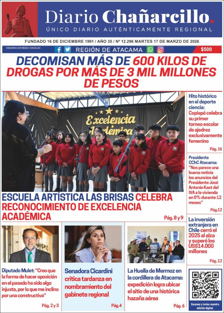 Portada de Diario Chañarcillo (Chile)