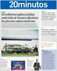 Portada de 20 Minutos - Sevilla (Espa&ntilde;a)