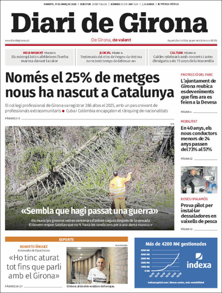 Portada de Diari de Girona (Espa&ntilde;a)