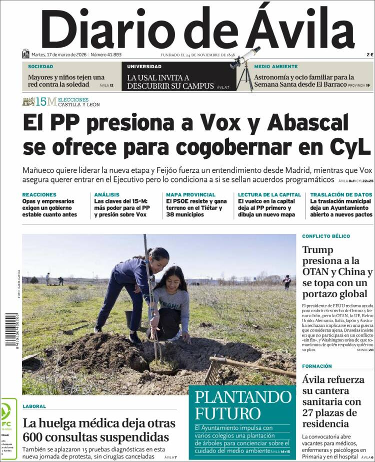 Portada de Diario de Ávila (Espa&ntilde;a)
