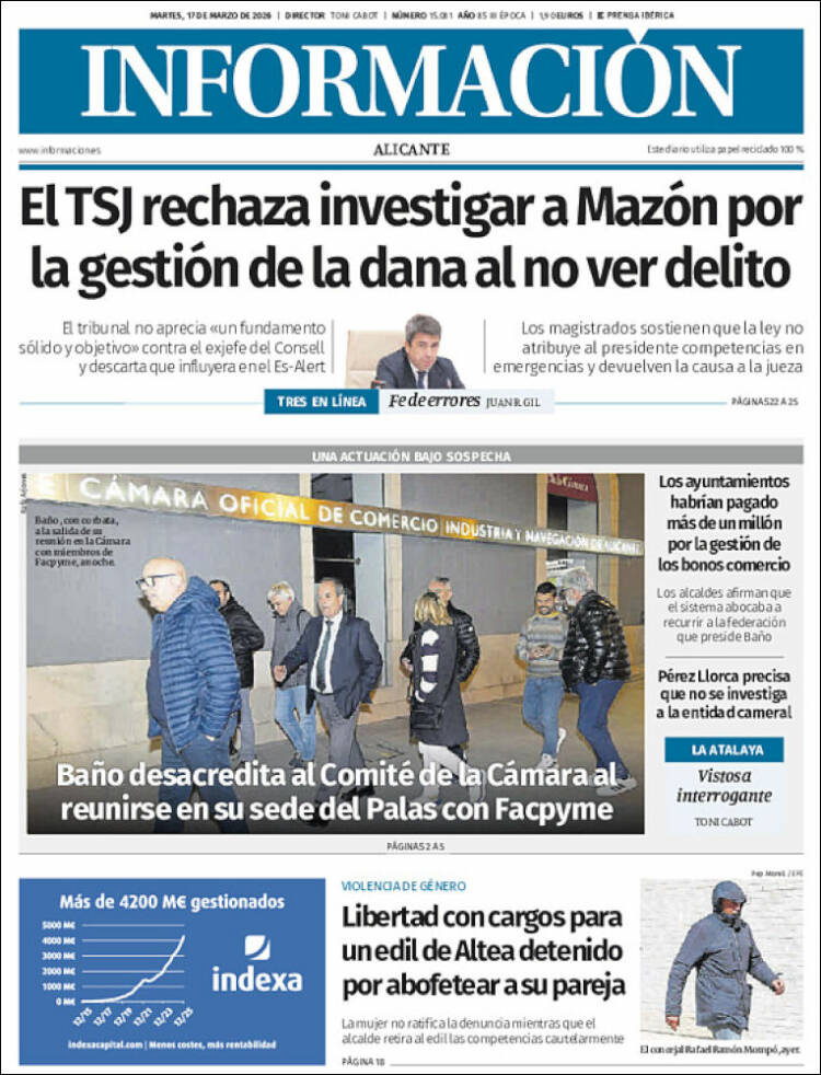 Portada de Diario Información (Espa&ntilde;a)