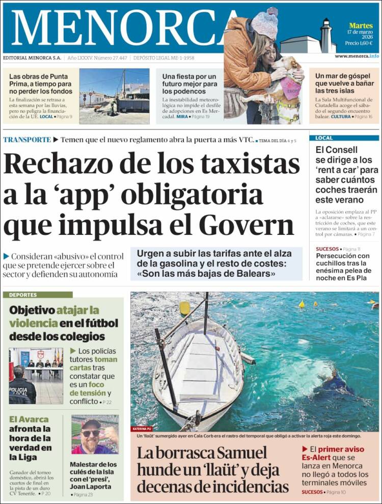 Portada de Menorca - Diario Insular (Espa&ntilde;a)
