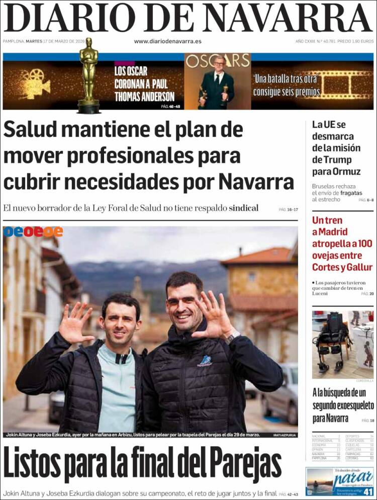 Portada de Diario de Navarra (Espa&ntilde;a)
