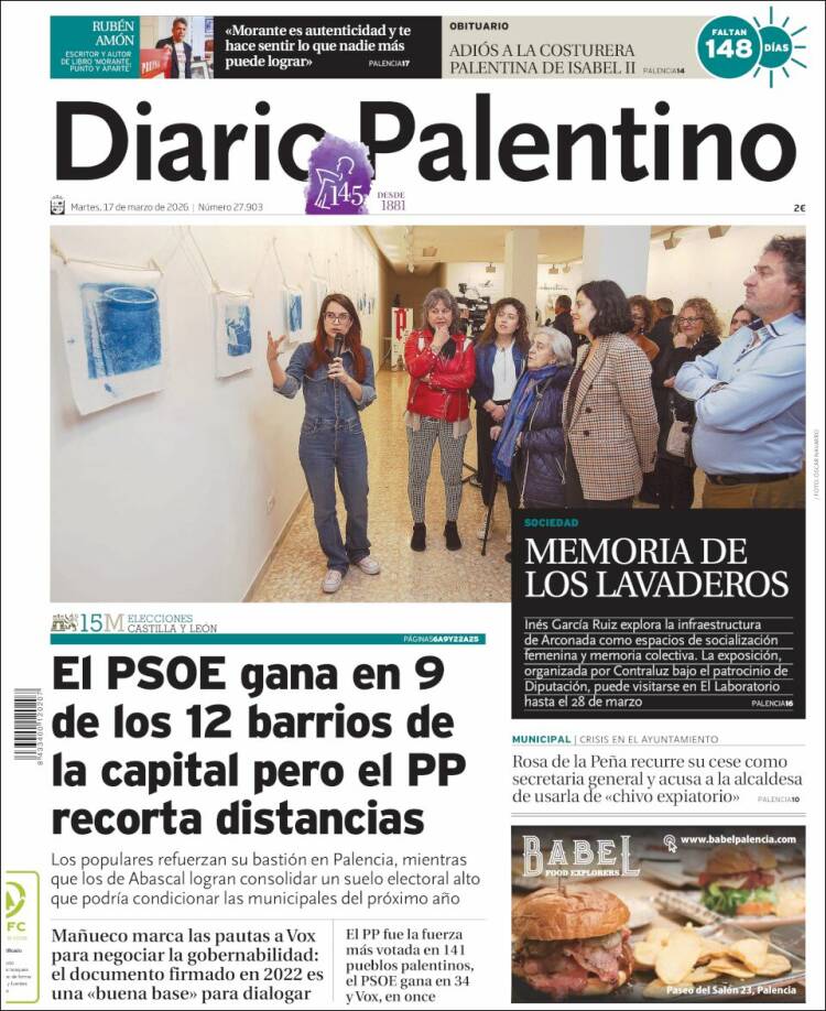 Portada de Diario Palentino (Espa&ntilde;a)