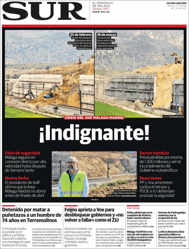 Portada de Diario el Sur (Espa&ntilde;a)