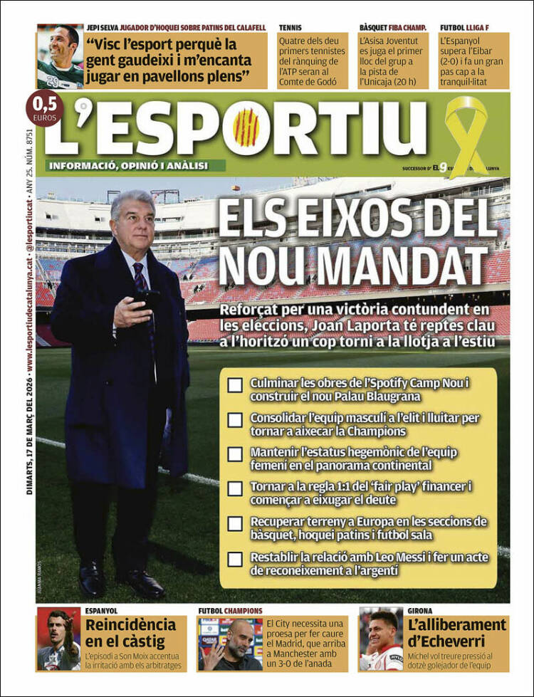Portada de L'Esportiu (Espa&ntilde;a)