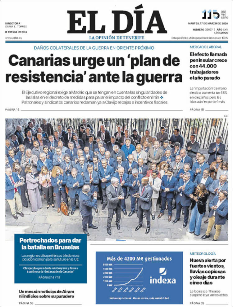 Portada de El Día (Espa&ntilde;a)