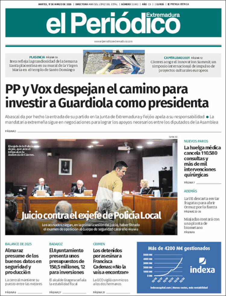 Portada de El Periódico de Extremadura (Espa&ntilde;a)