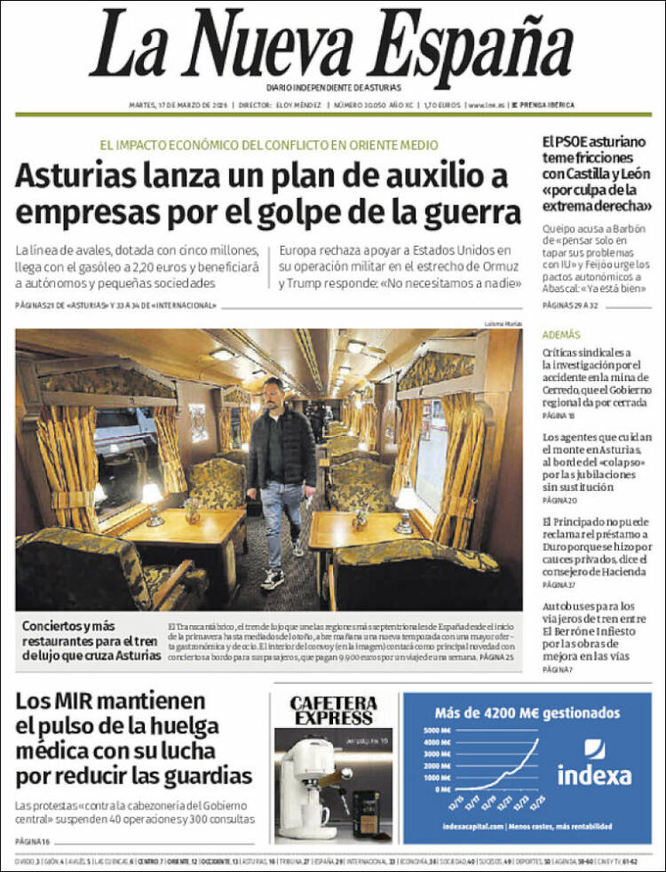 Portada de La Nueva España (Espa&ntilde;a)