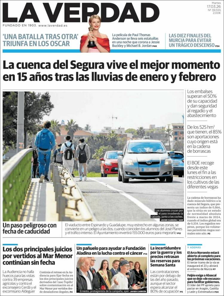 Portada de La Verdad de Murcia (Espa&ntilde;a)