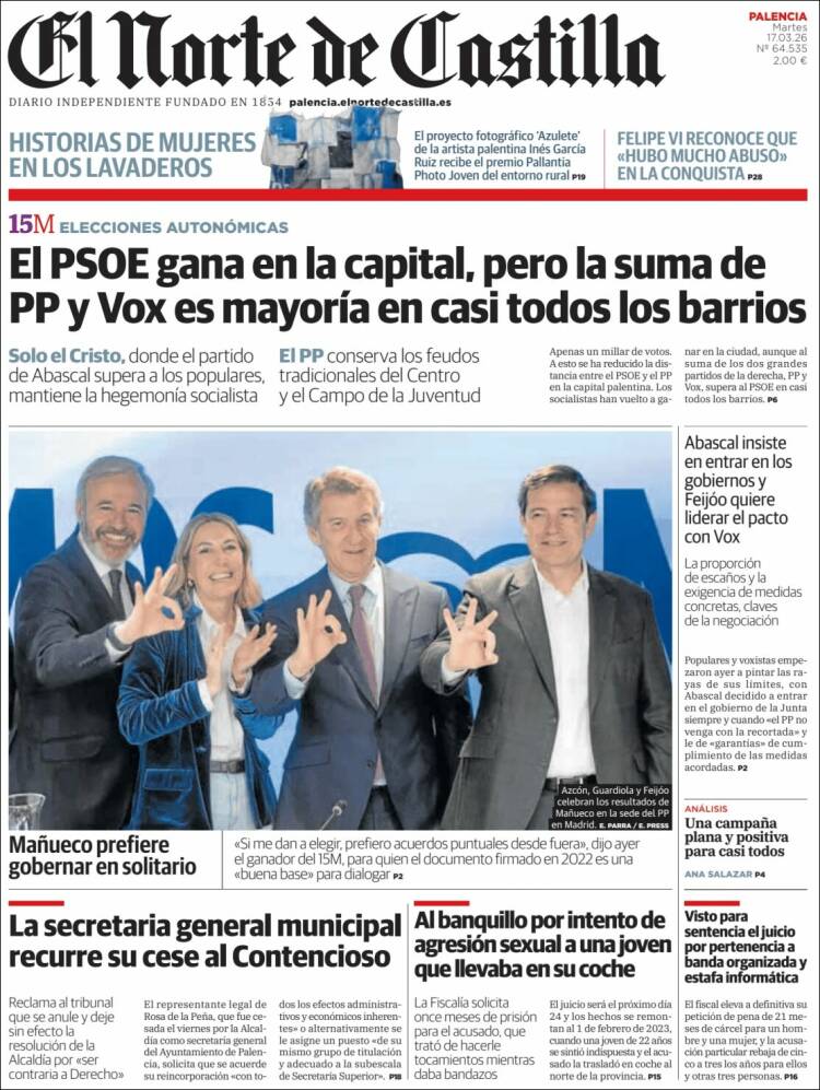 Portada de Norte de Castilla - Palencia (Espa&ntilde;a)