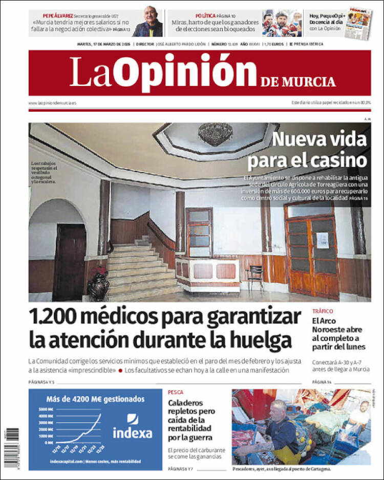 Portada de La Opinión de Murcia (Espa&ntilde;a)